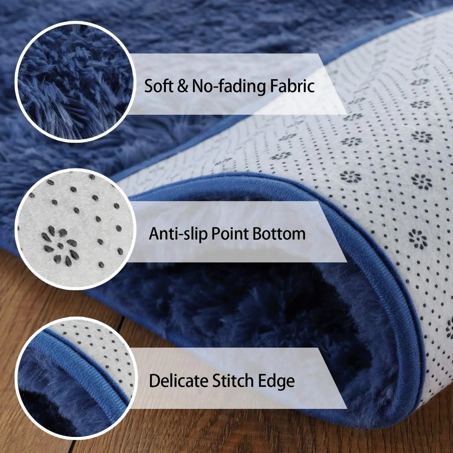 Fluffy Area Rug Non Slip for Hardwood Floors