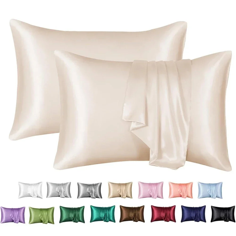 2 Pc Satin Pillowcase for Hair and Skin