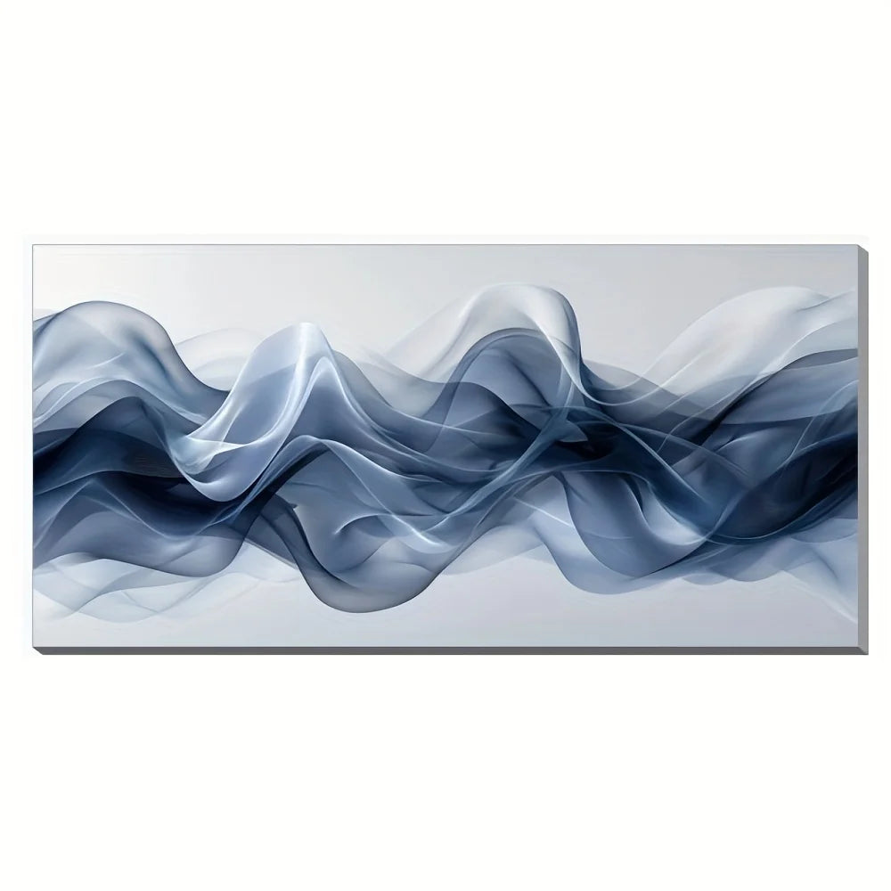 Wavy canvas wall art solid wood frame
