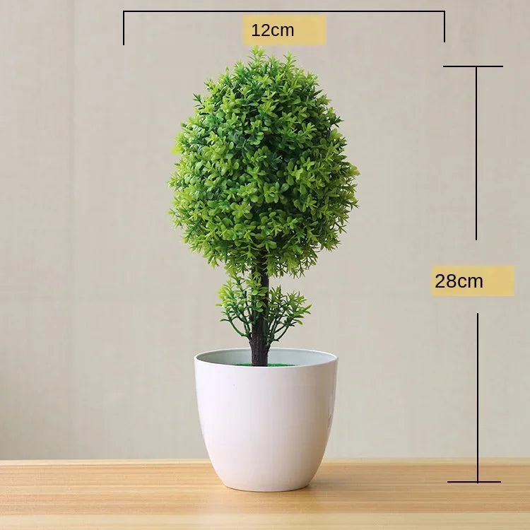 Artificial Potted Bonsai Green Small Tree Plants
