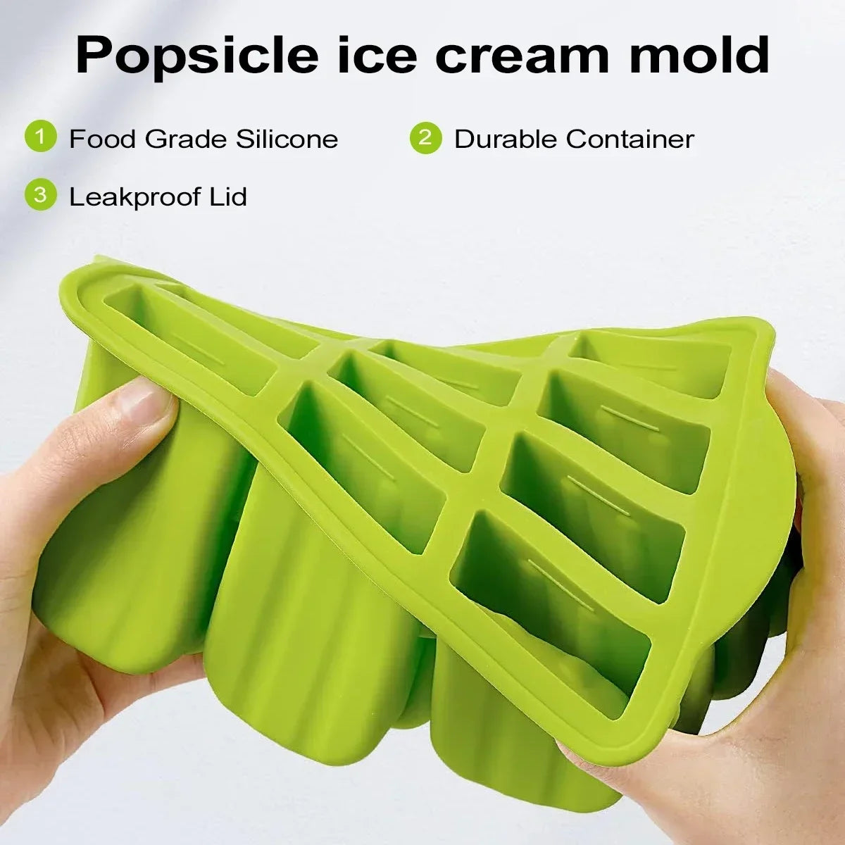 Silicone Popsicle Ice Cream Mold With Wooden Sticks