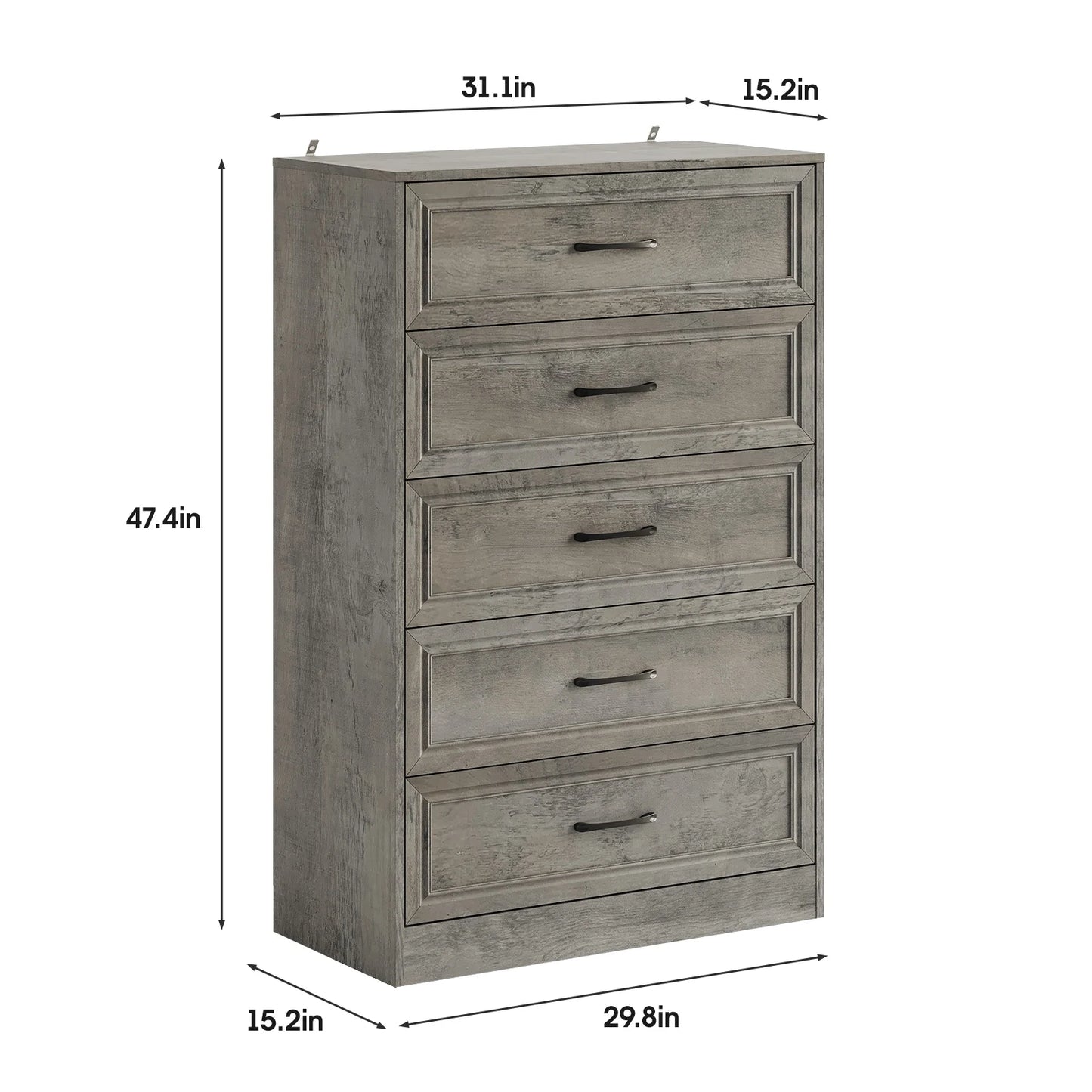 47'' Tall 5 Drawer Dresser