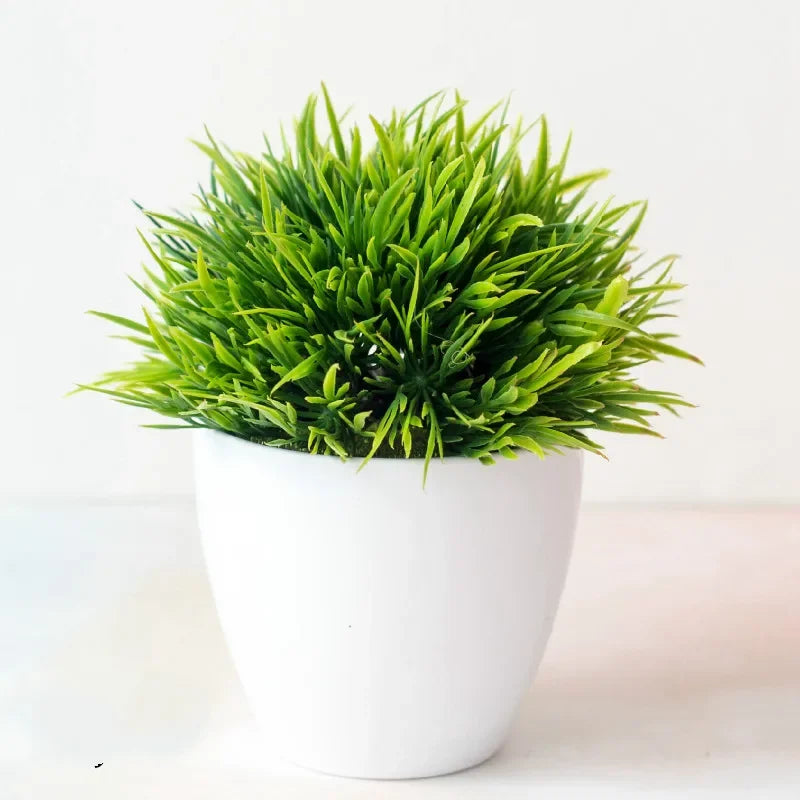 Artificial Potted Bonsai Green Small Tree Plants