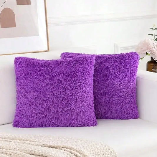 Pack of 2 Faux Fur Throw Pillow Cover