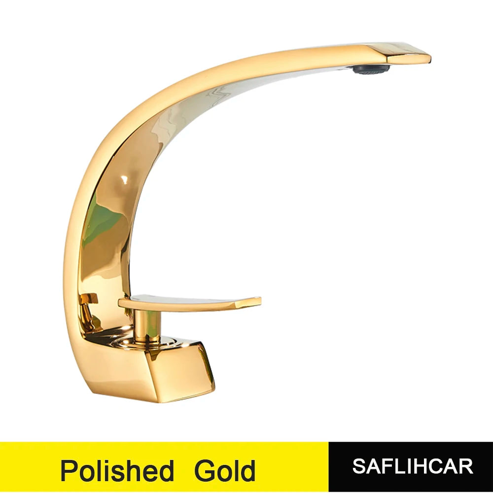 Bathroom Faucet Single Handle Deck Mount Crane