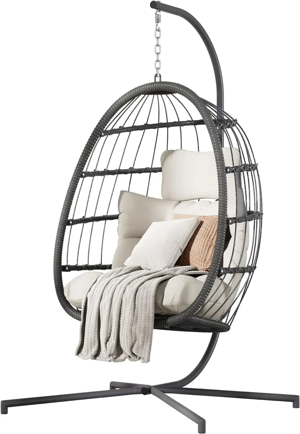 Double Hanging Egg Chair with Stand
