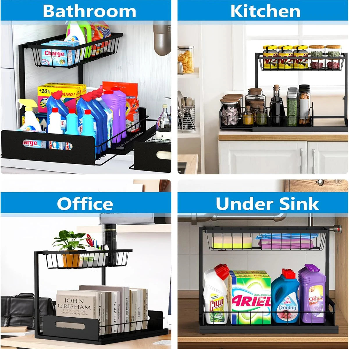 2 Pack Pull Out Cabinet Organizer