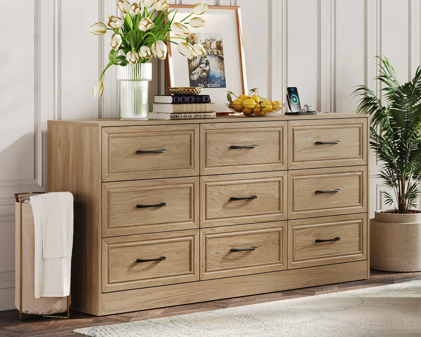 9 Drawer Dresser with Power Outlet
