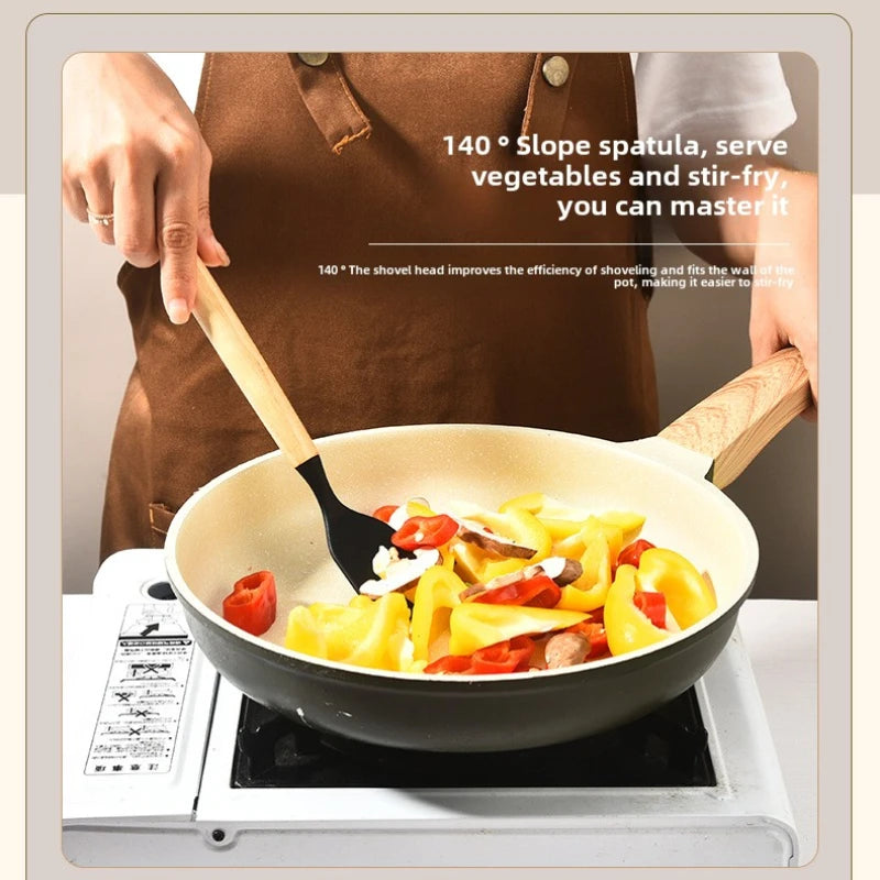 Kitchenware High Temperature Resistant Silicone with Wooden Handle12Set