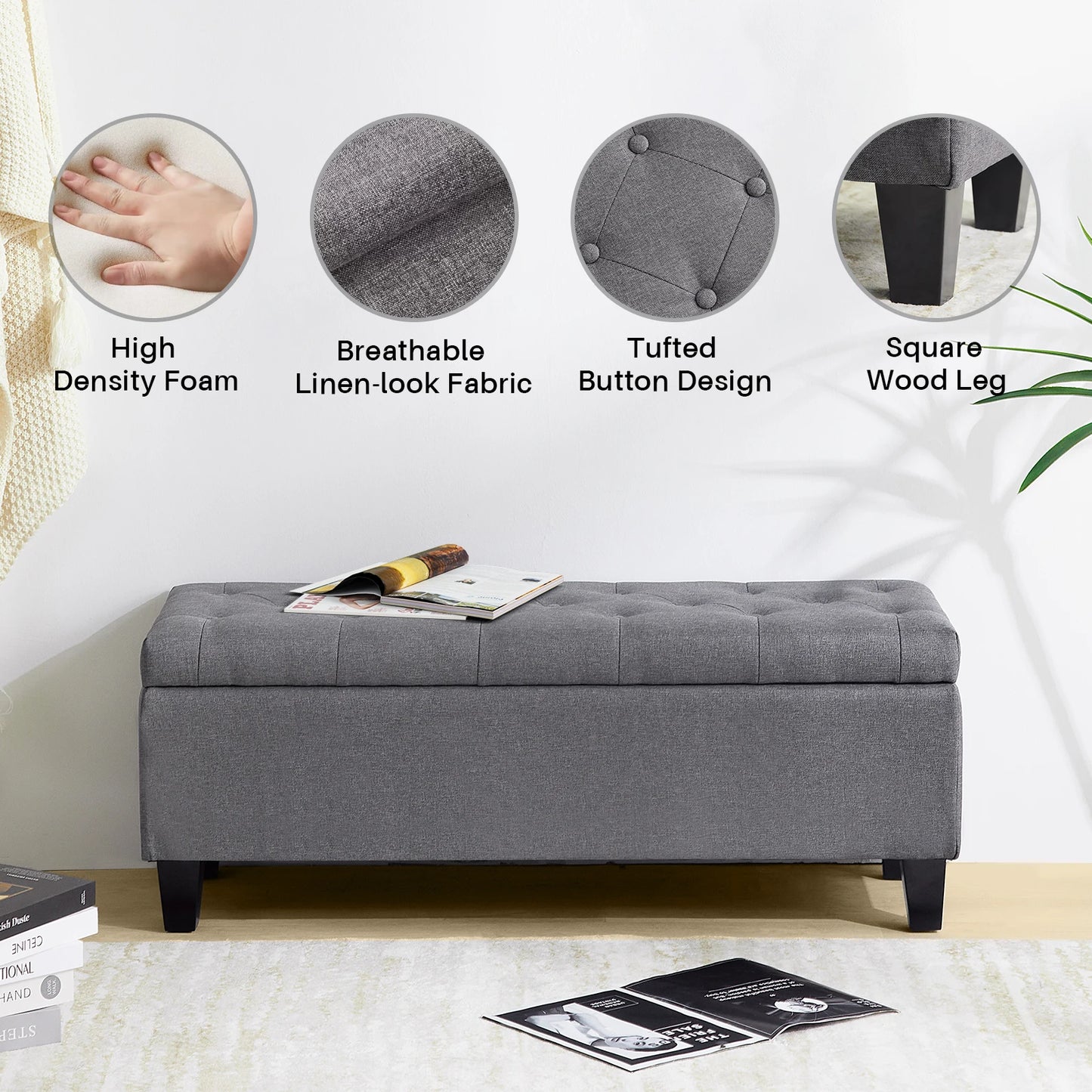 42'' Storage Ottoman Bench