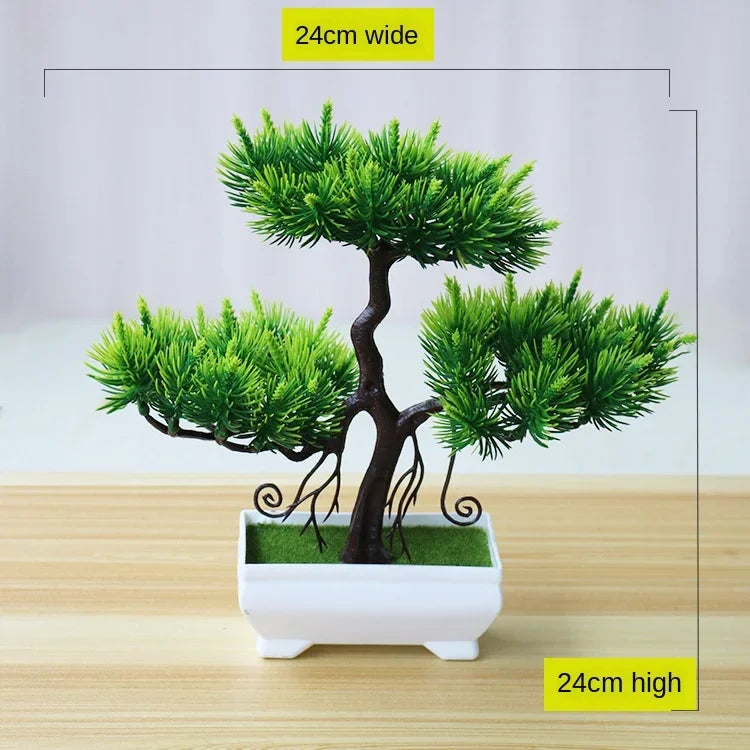 Artificial Potted Bonsai Green Small Tree Plants