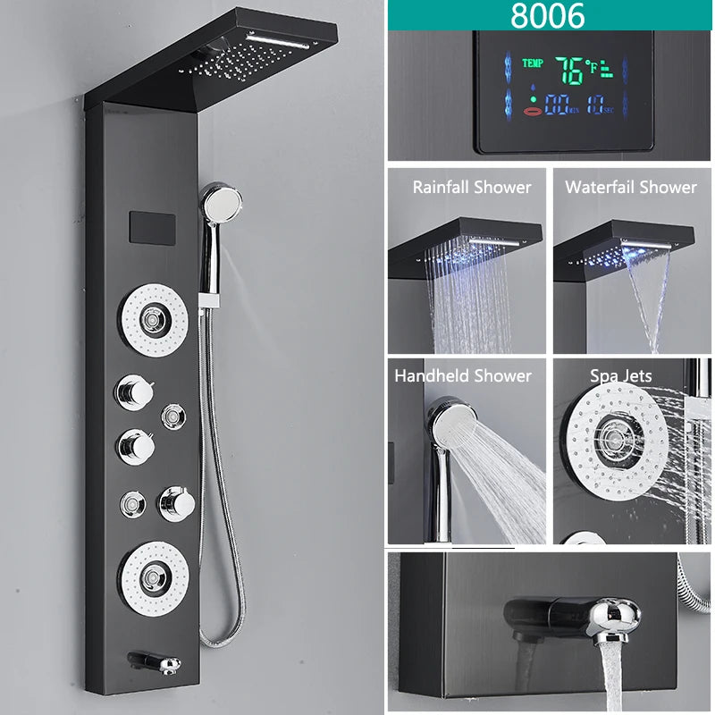 LED Rainfall Shower Panel System