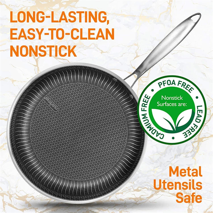 Nonstick Honeycomb Fry Pan With Lid