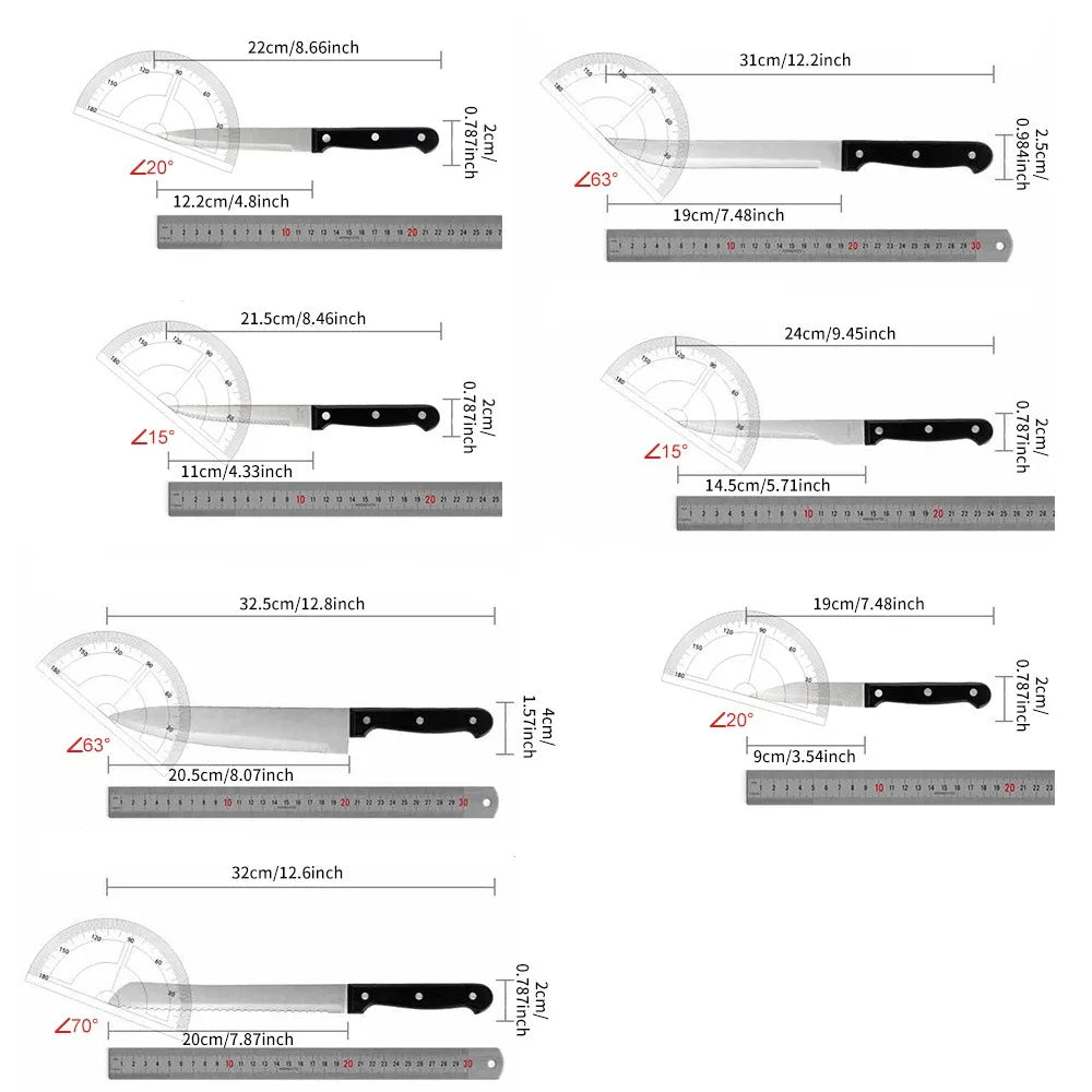15pc Knife Set Stainless Steel