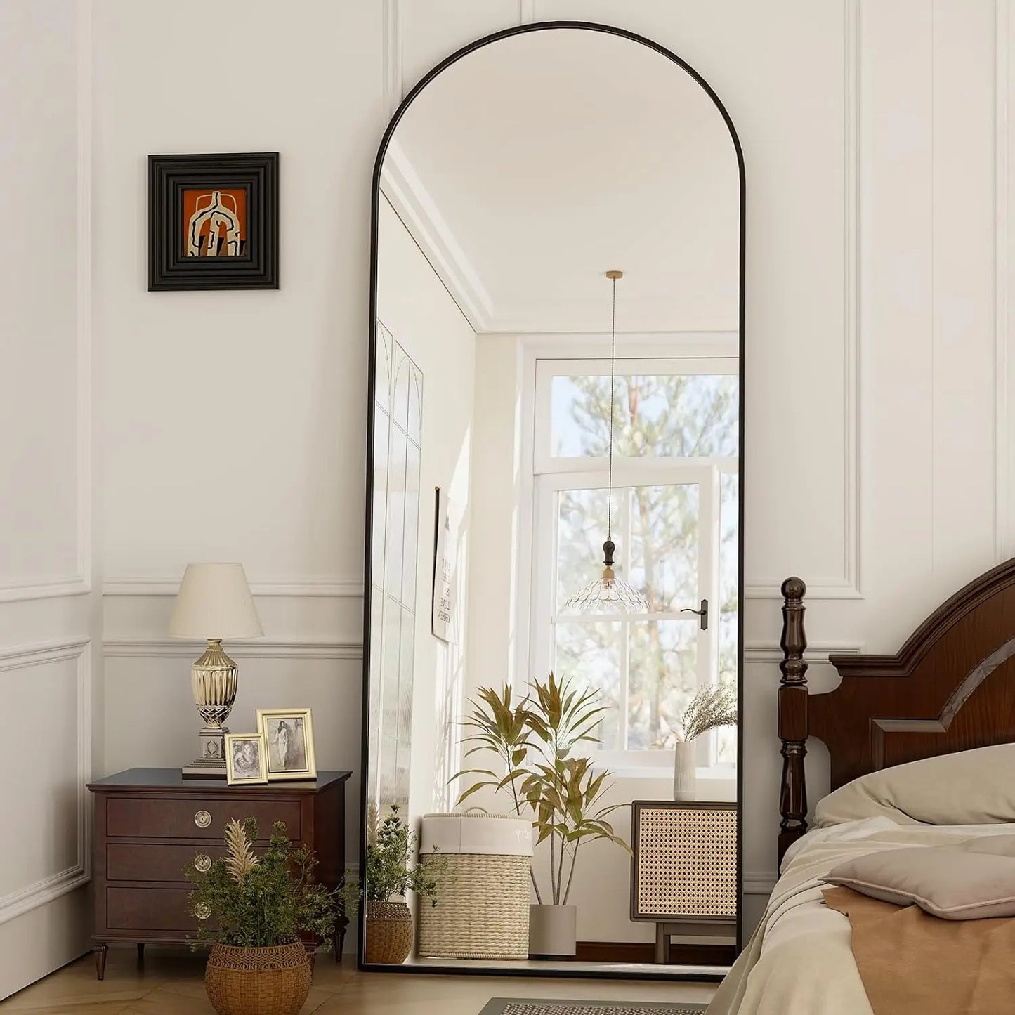 21x64 inch Arched Full Length Mirror-Aluminum Alloy Frame