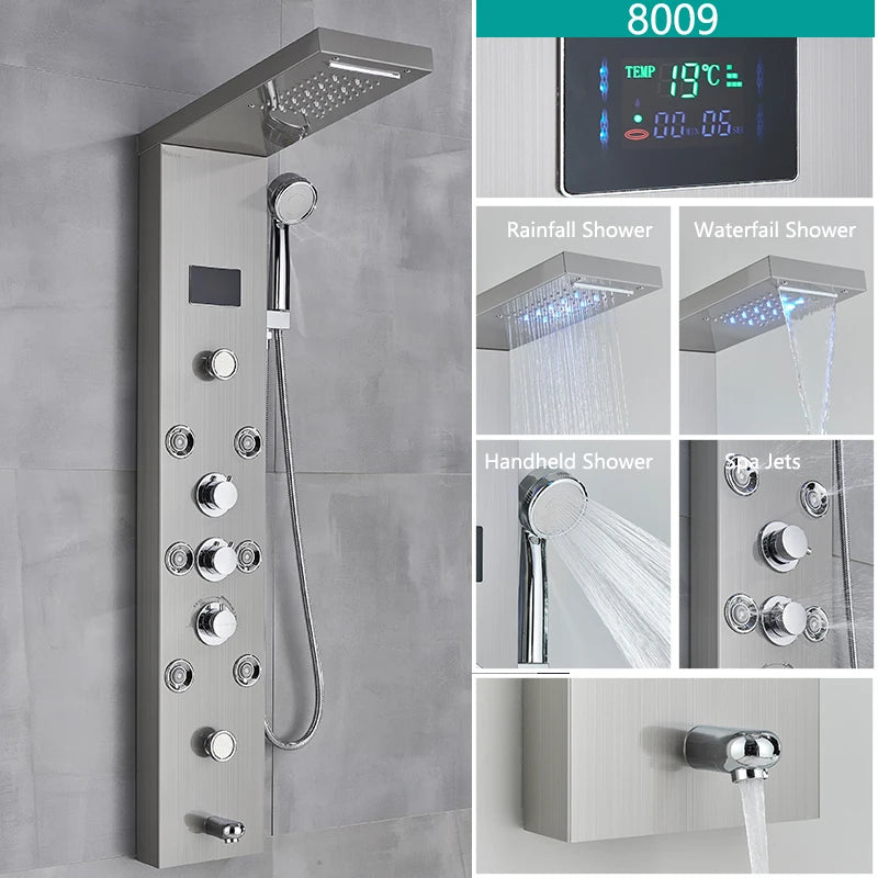 LED Rainfall Shower Panel System