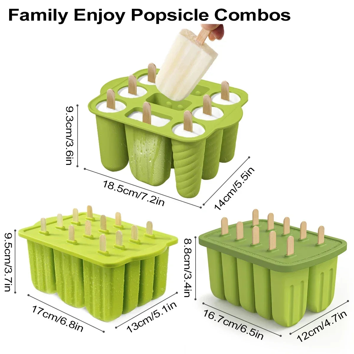 Silicone Popsicle Ice Cream Mold With Wooden Sticks