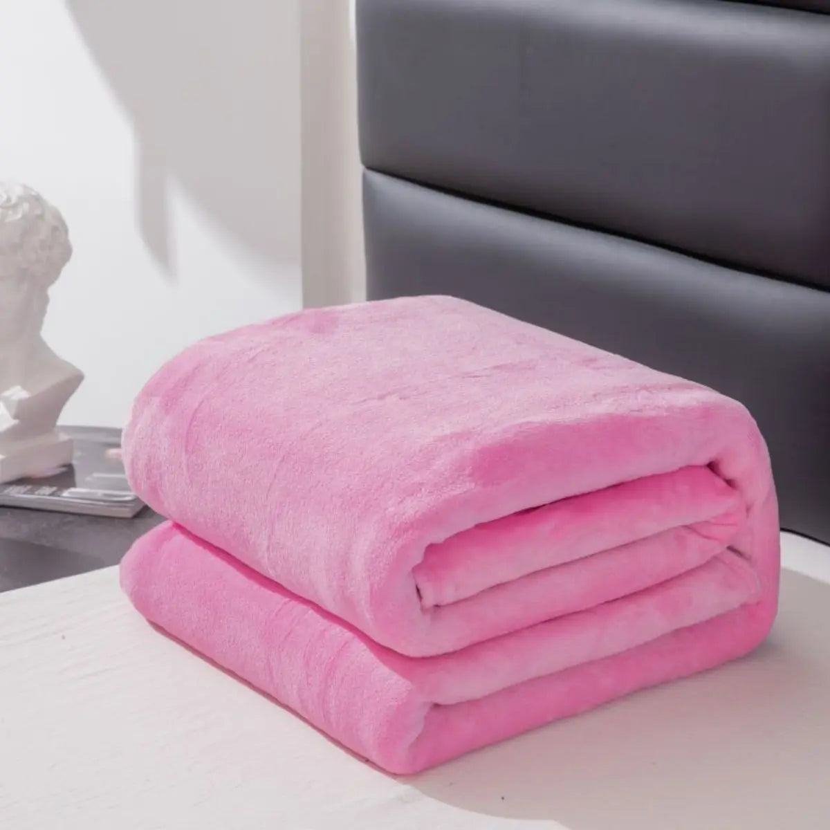 Blanket solid color with thickened fleece, machine washable