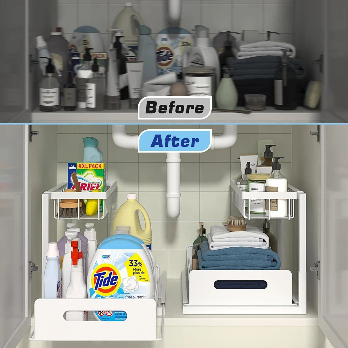2 Pack Pull Out Cabinet Organizer