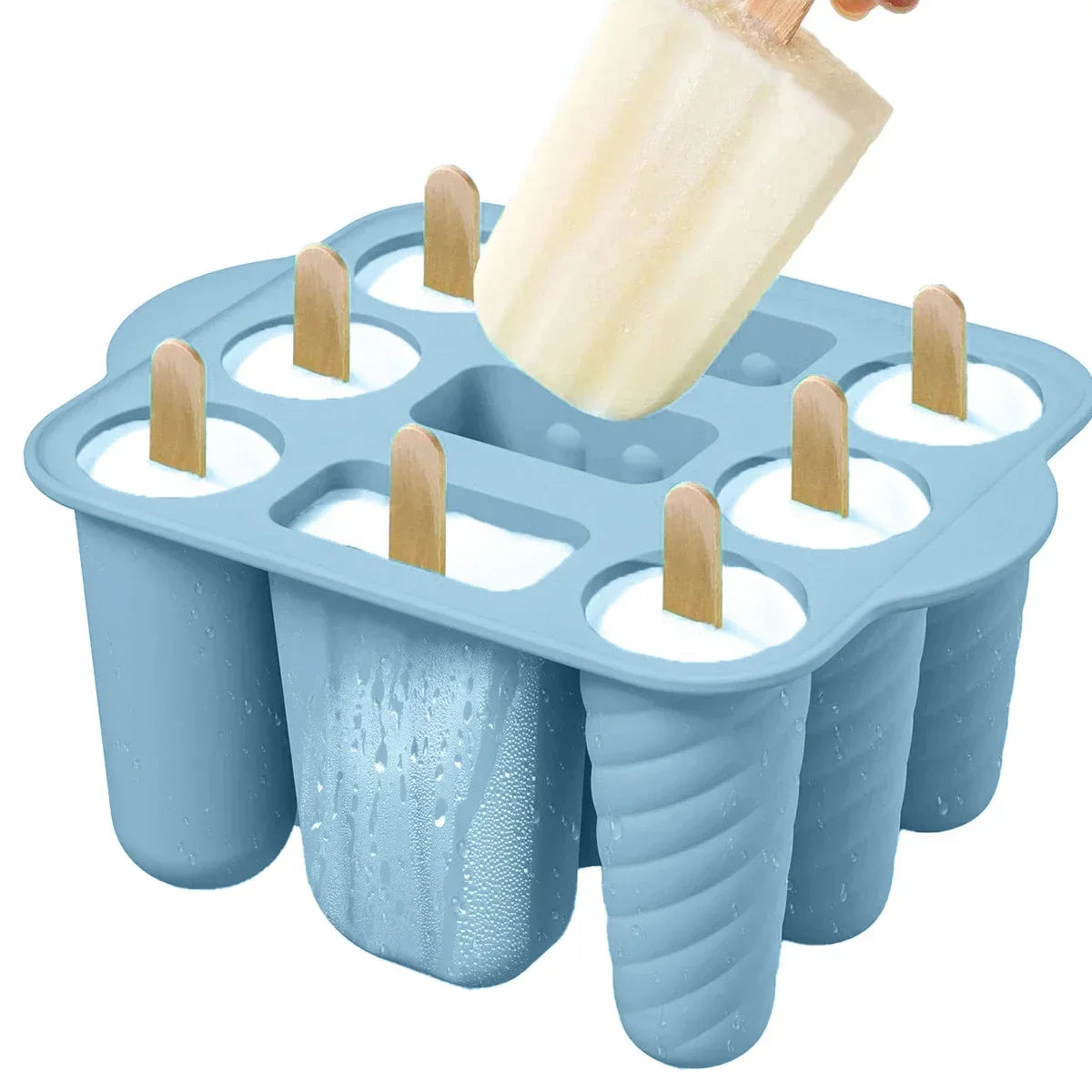 Silicone Popsicle Ice Cream Mold With Wooden Sticks