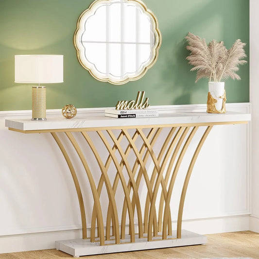 59 inch Gold Entryway Table