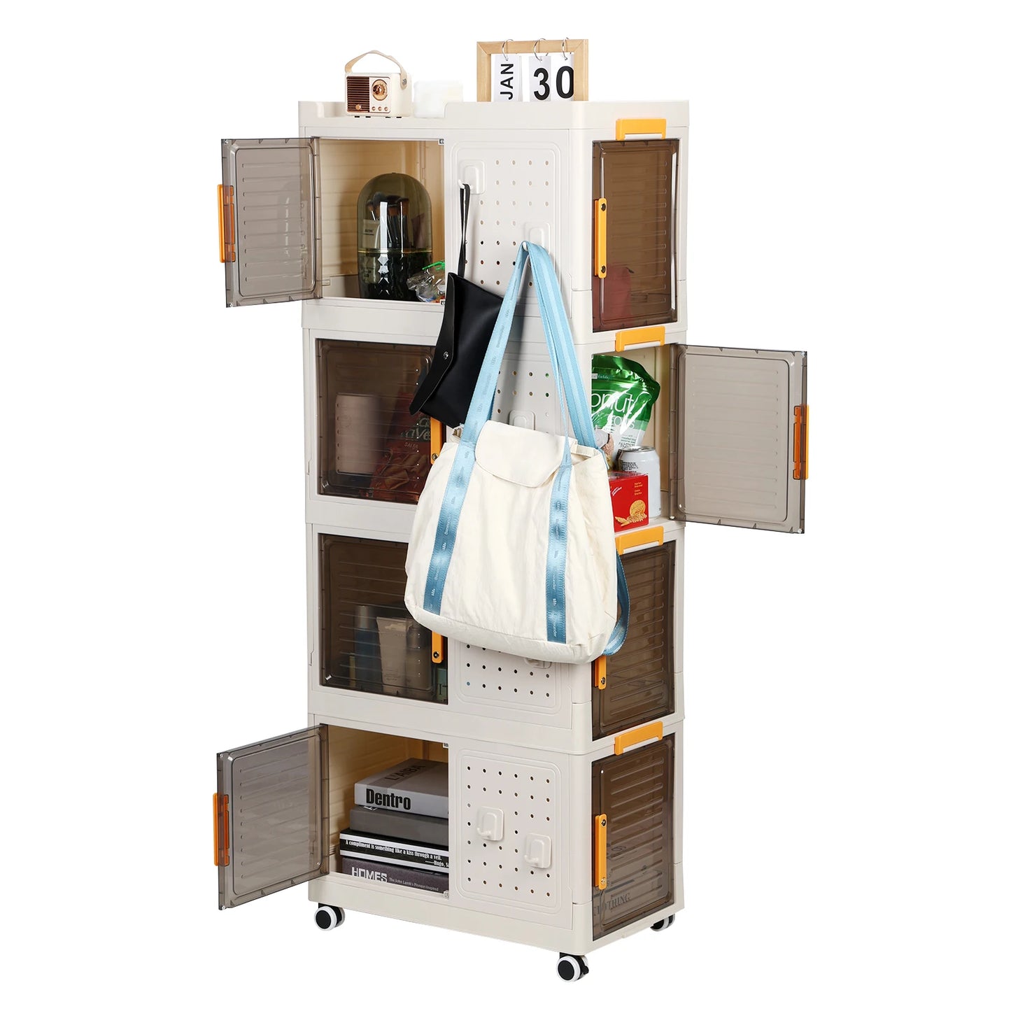 Stackable Collapsible Storage Bins with Wheels