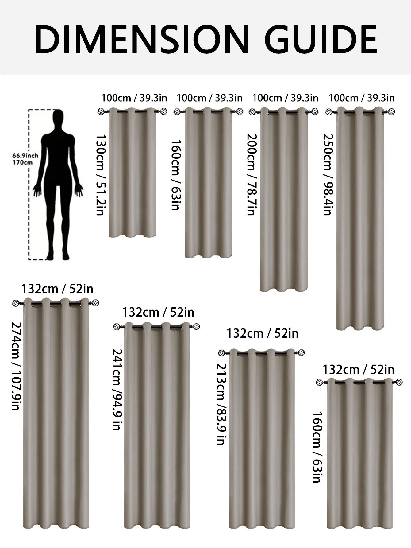 2pcs Solid 100% Blackout Curtains