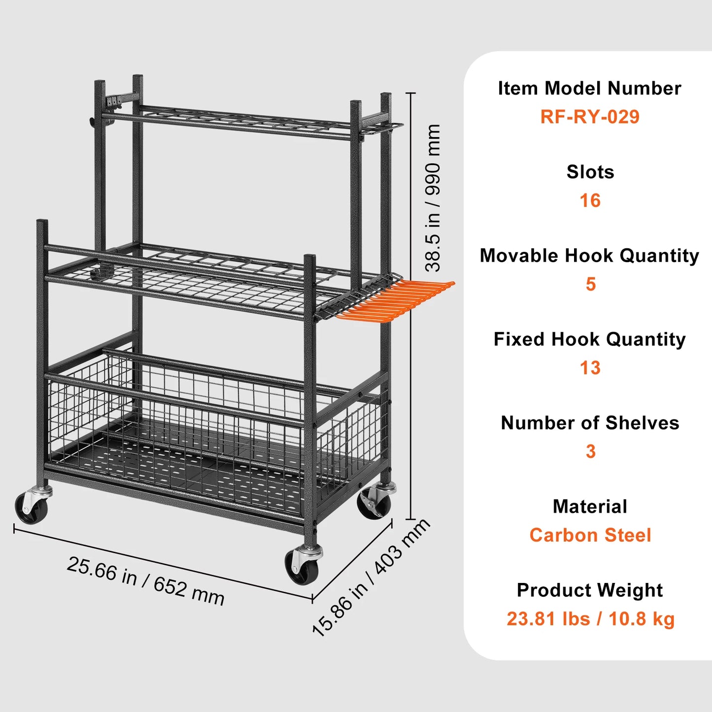 16 Slots Yard Tool Organizer