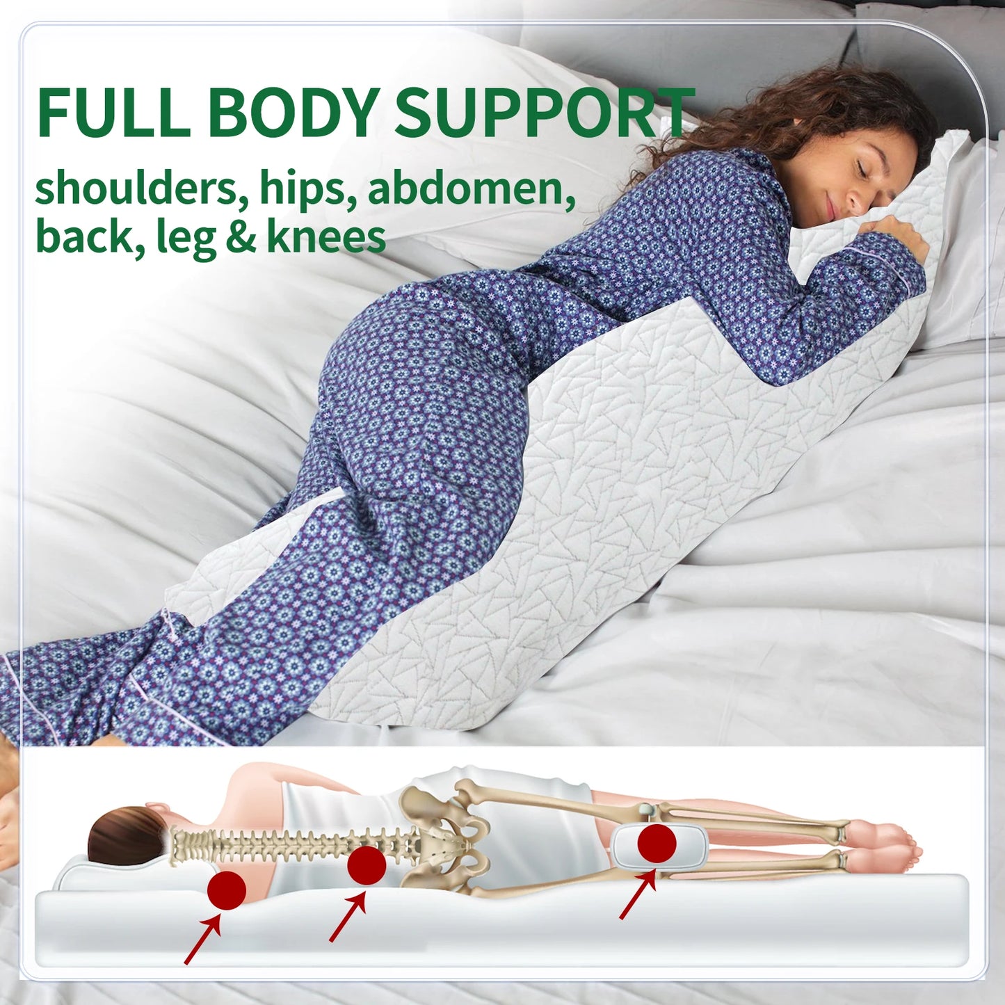 Memory Foam Body Pillow 20x54 inch