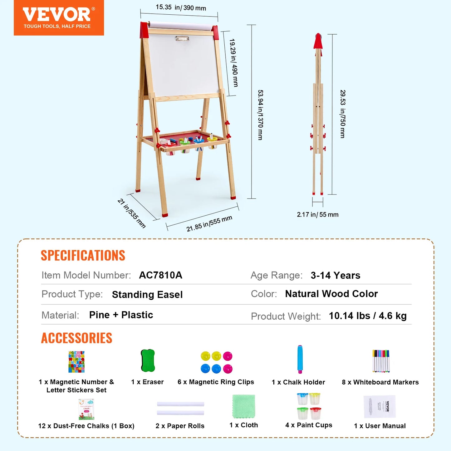 Children Magnetic Drawing Board Double-Sided