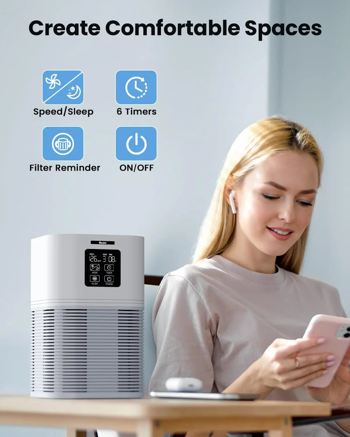 2 in 1 Air Purifier, Odor Eliminator
