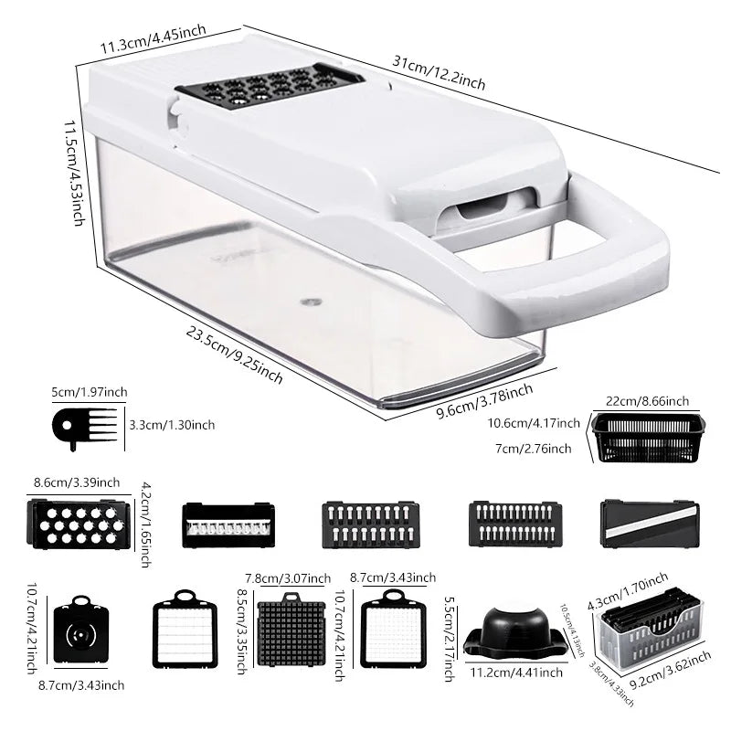 26 piece set multifunctional vegetable slicer