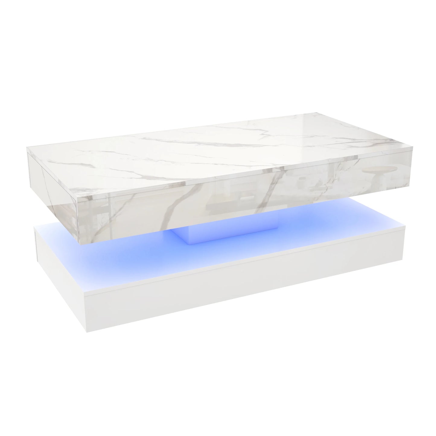 Coffee Table with LED lights and 2 Storage Drawers