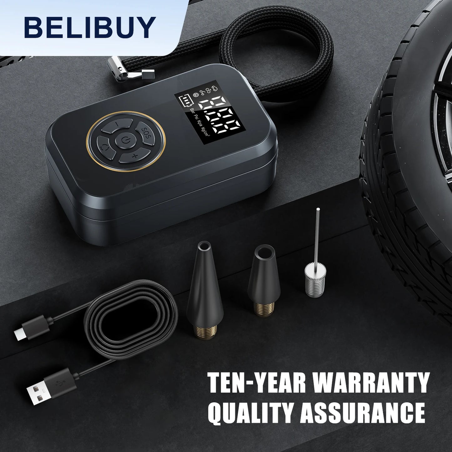 Portable Tire Inflator With Digital Display