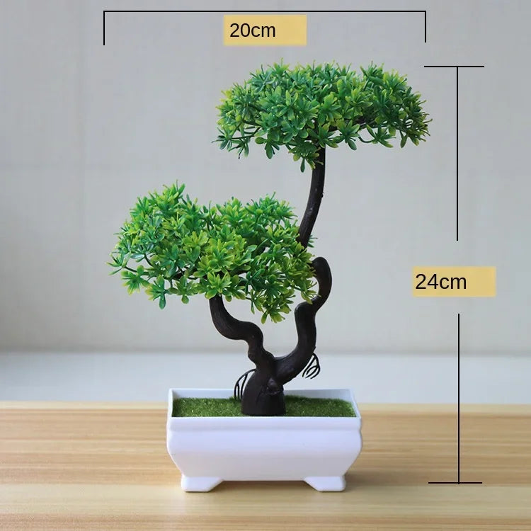 Artificial Potted Bonsai Green Small Tree Plants