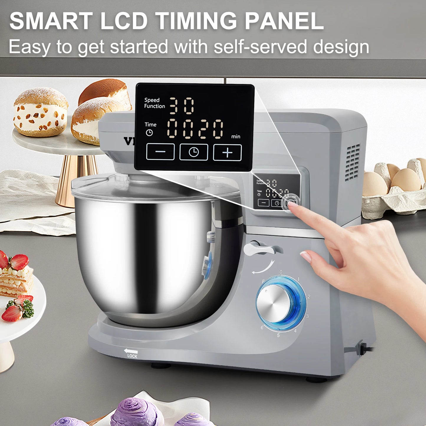 5 IN 1 Stand Mixer with 6 Speeds