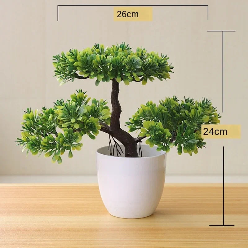 Artificial Potted Bonsai Green Small Tree Plants