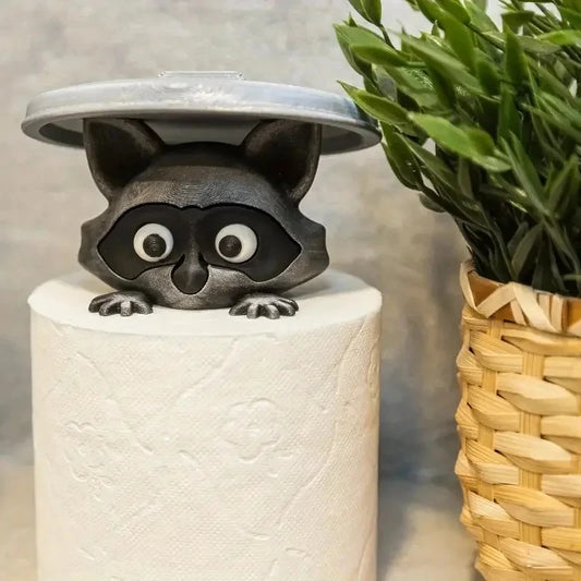 Cute Toilet Paper Holder With Trash Can Lid Cover