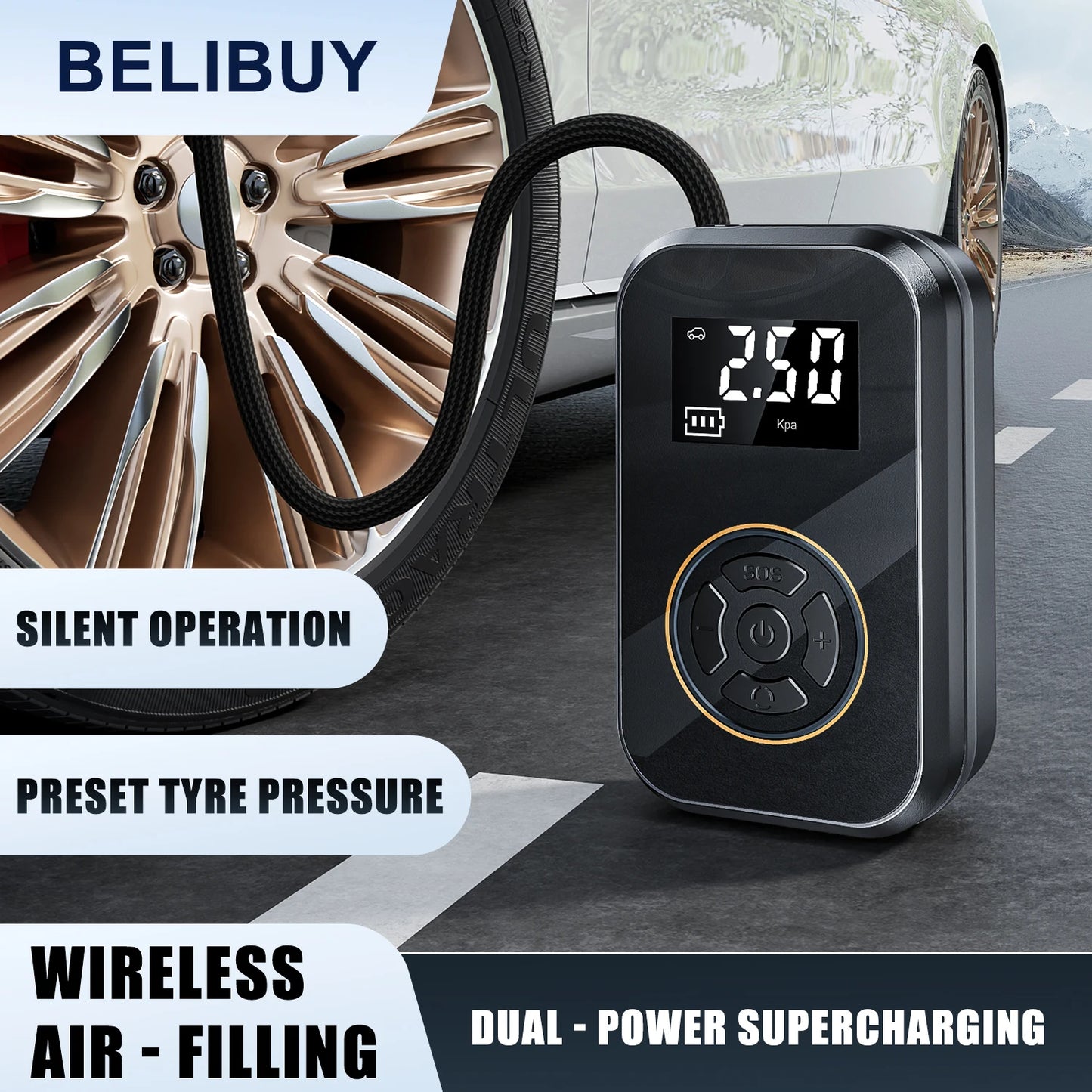 Portable Tire Inflator With Digital Display