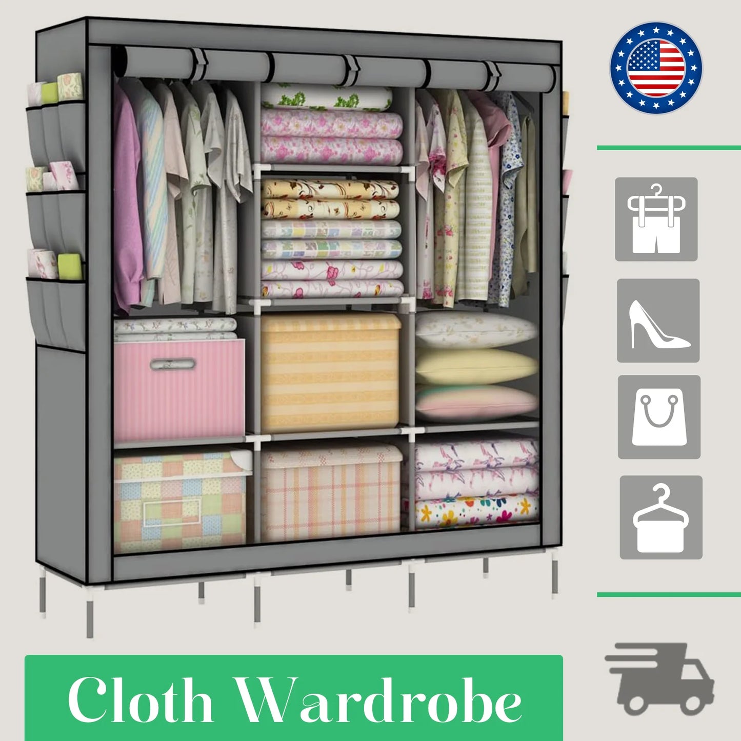 Closet Organizer Storage Rack