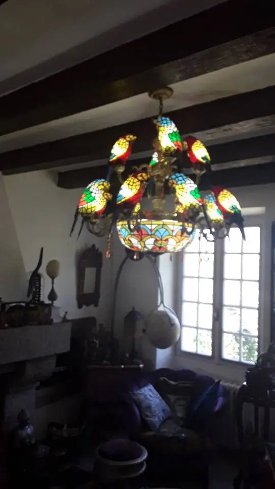 Tiffany Parrot Chandelier