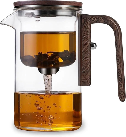 Tea Pot with One Click Switch Tea Filtration