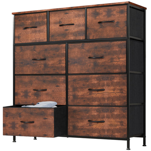Dresser With 9 Fabric Storage Drawers