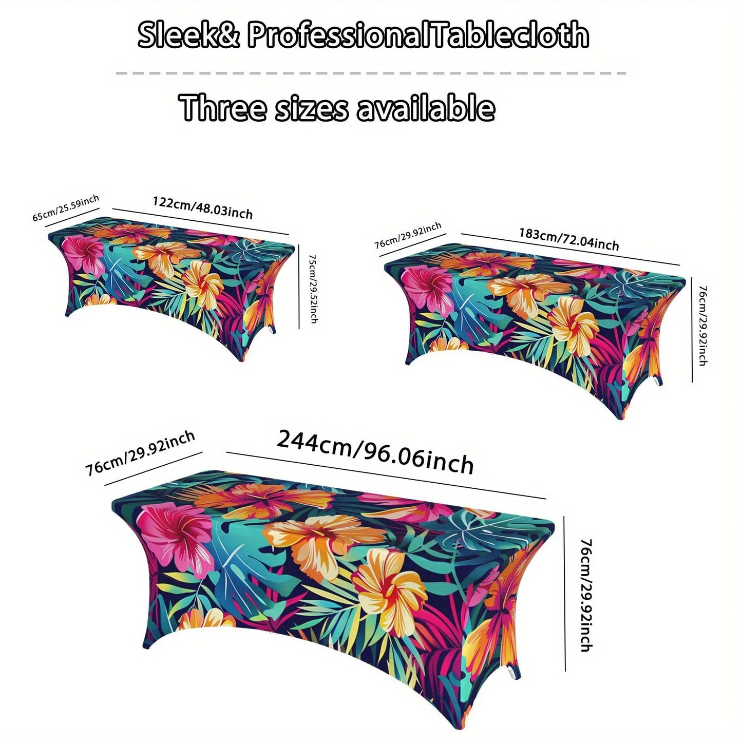 2PCS Vibrant Tropical Print Stretchable Tablecloth