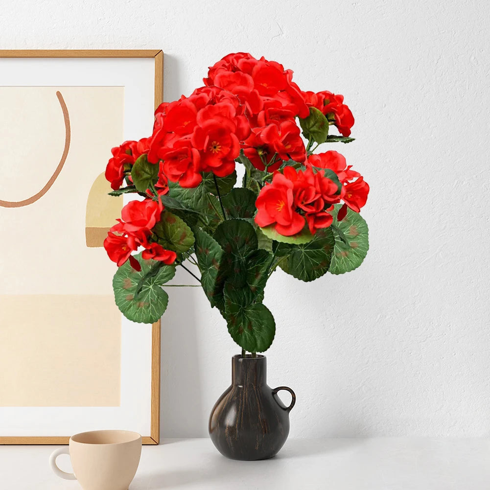 2 Pcs 12.6inch Faux Geraniums