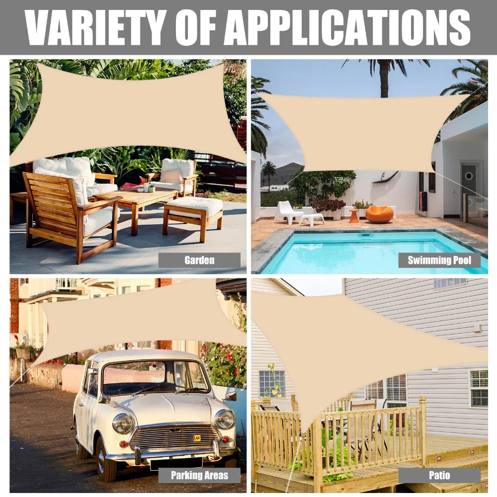 Sun Shade Sail Canopy with Ropes
